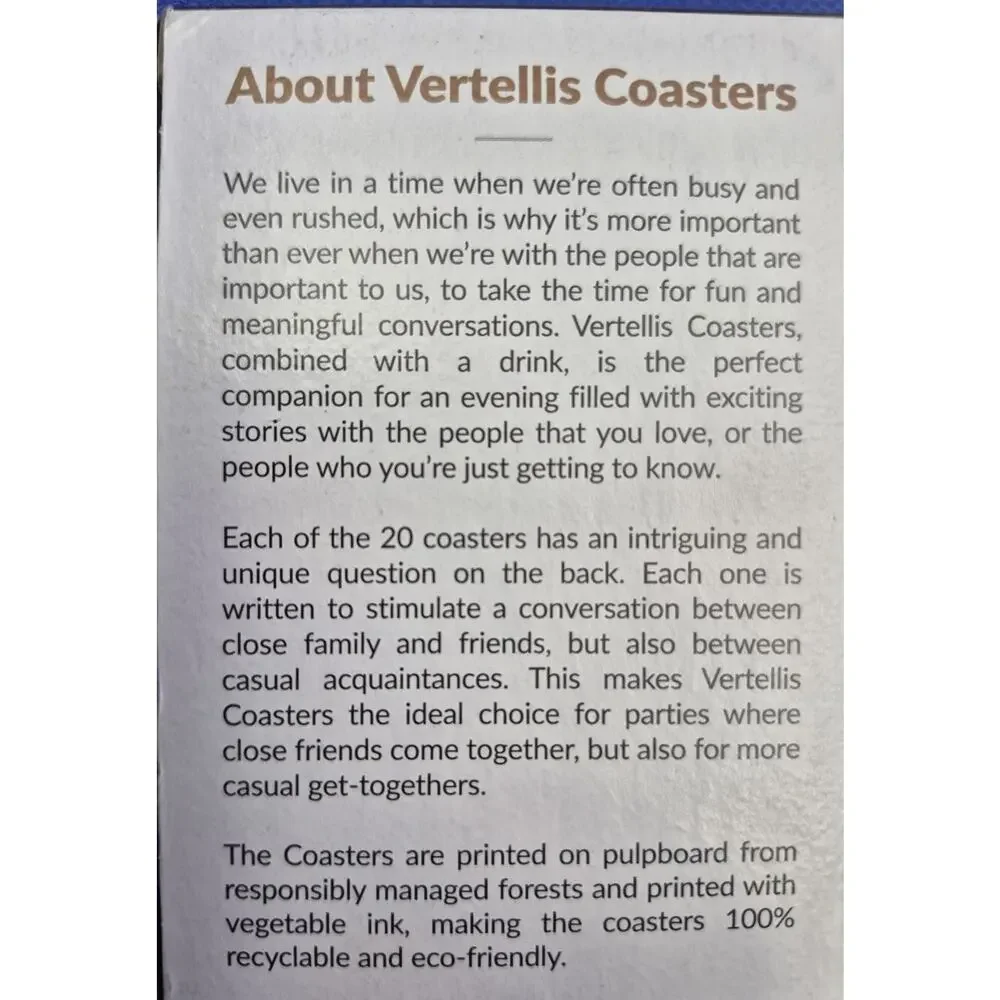 Vertellis coasters conversation